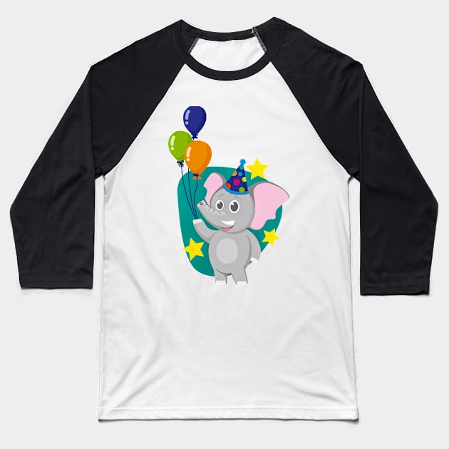 Elephant, Baseball T-Shirt by Grazia